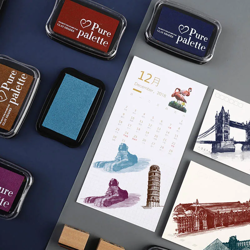 6 قطع - وسادات حبر إسفنجية بلون سادة كلاسيكية -6 ألوان كلاسيكية، تستخدم للطوابع المطاطية وسجلات القصاصات والورق واللوازم الفنية التي تصنعها بنفسك، #4