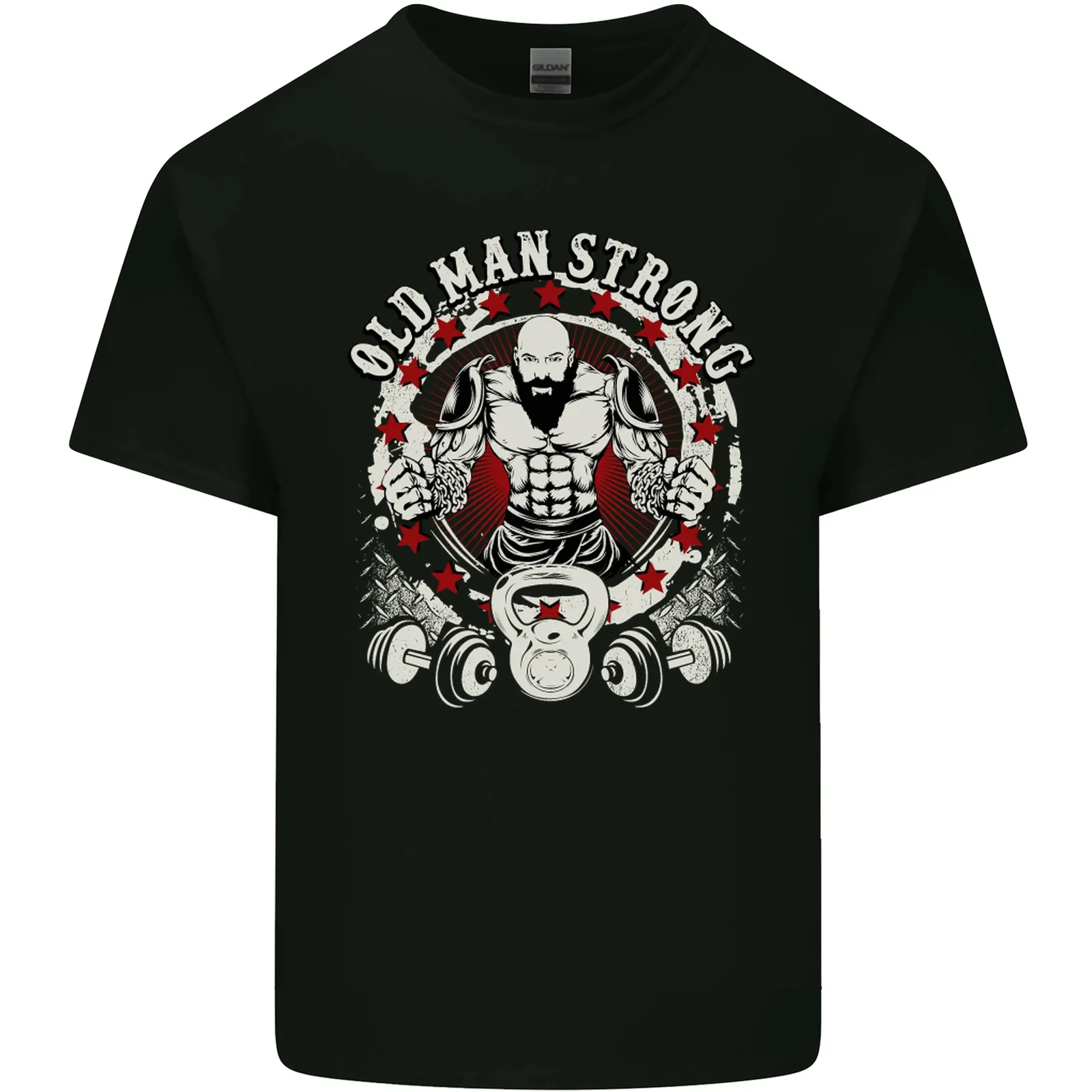 

Old Man Strong Fitness Old Bodybuilding Mens Cotton T-Shirt-