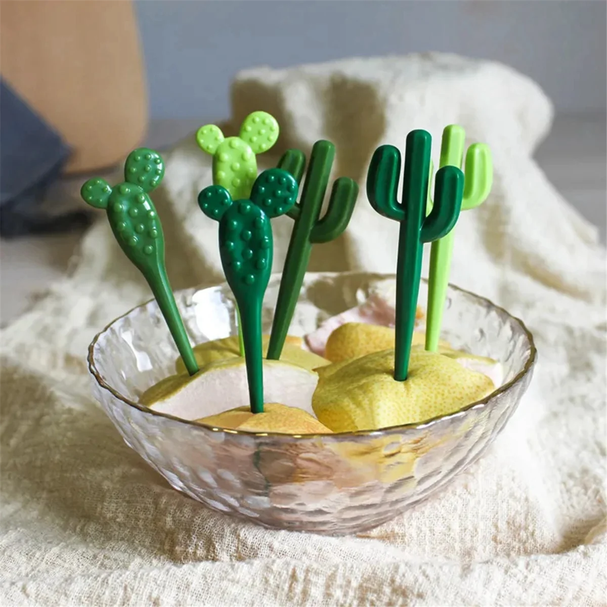 Fruit Forks Party Dessert Cactus Appetizer Picks Portable Food Kids Sticks Cafe Reusable Decorative Toothpicks