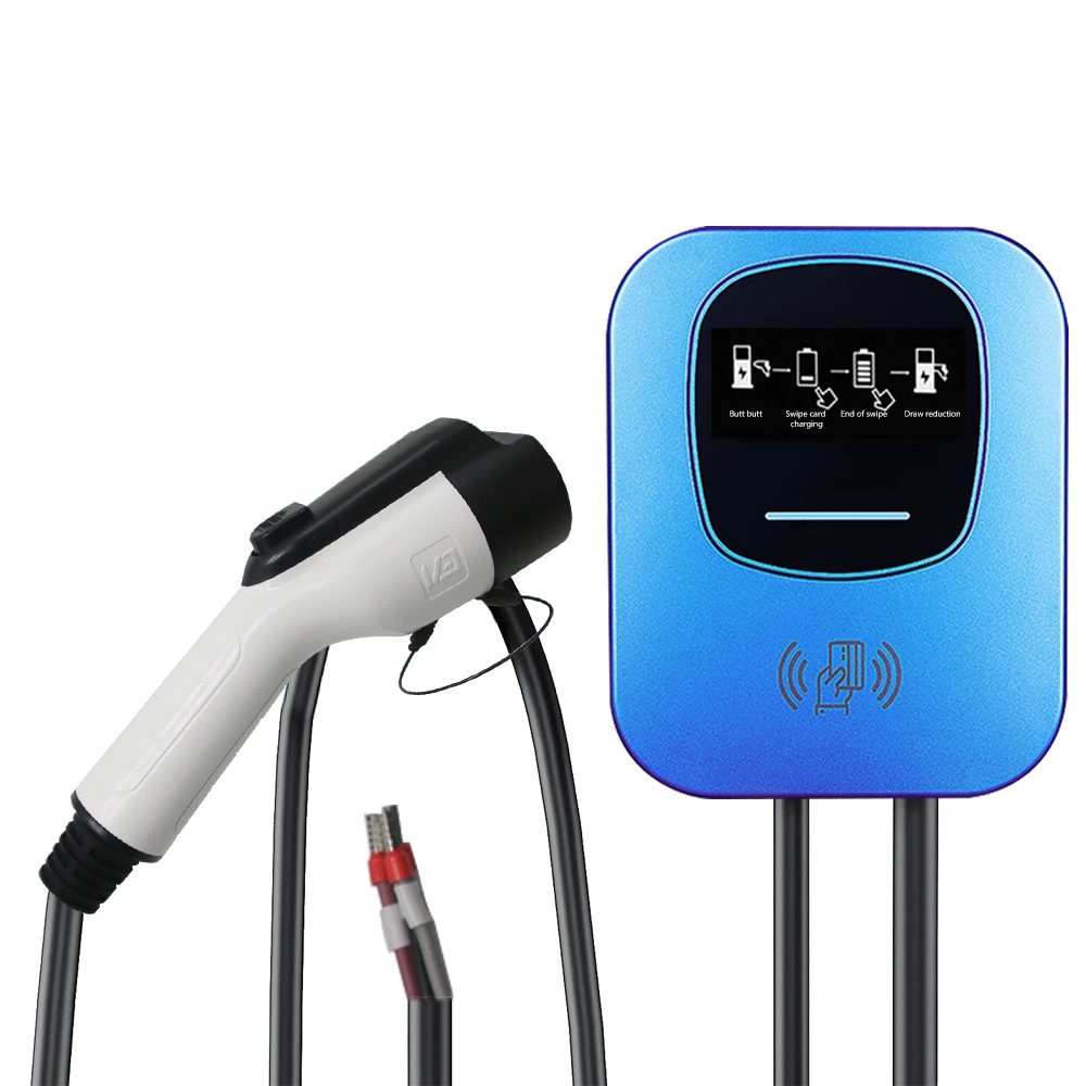 جديد Wallbox EV شاحن 32A GBT نوع للسيارات الكهربائية المحمولة EVSE كابل شحن 5 متر CEE التوصيل