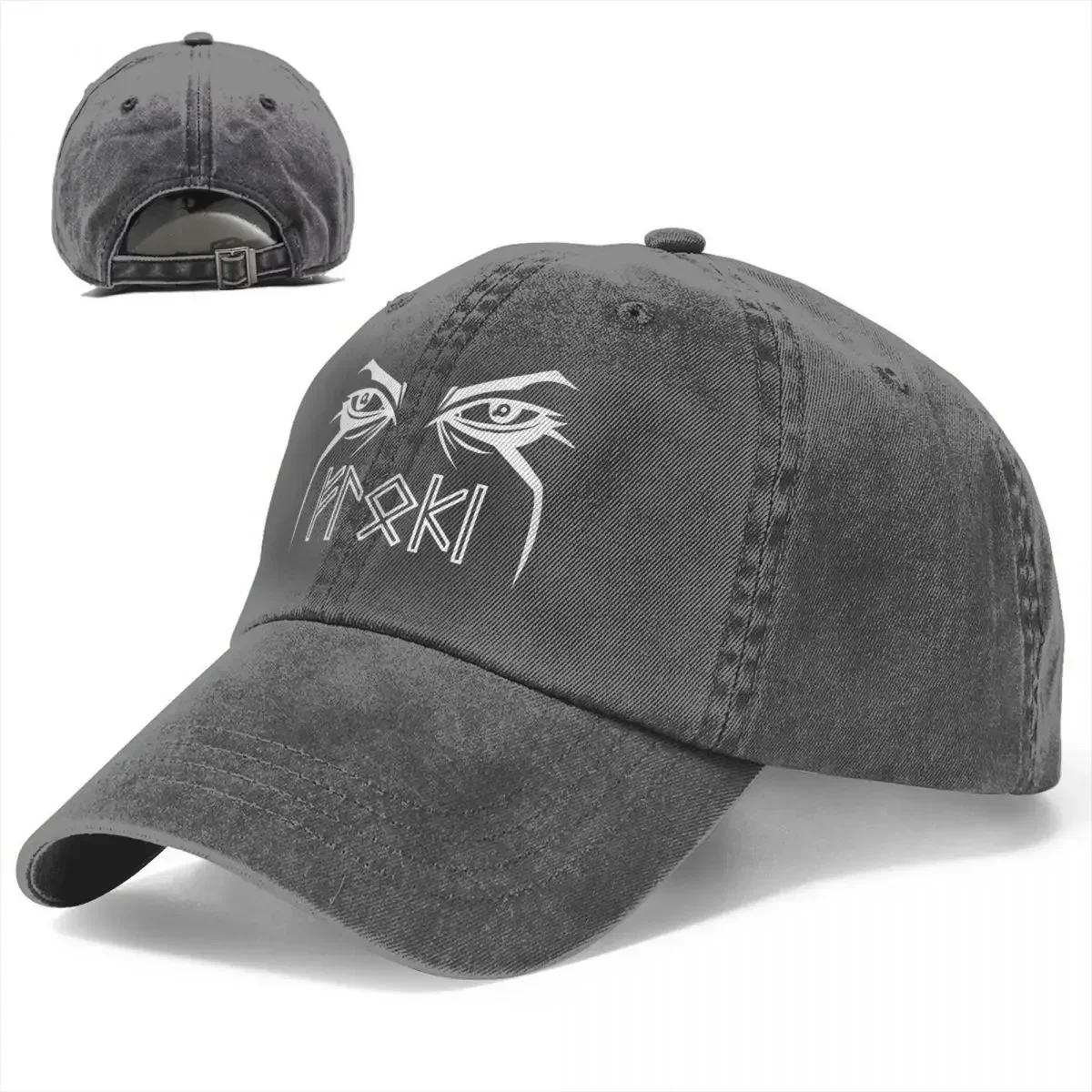 FLOKI Viking Pagan Runes Valhalla Washed Ponytail Baseball Cap Adjustable Sun Hat Men Women Cap Spring Summer Vintage Casquette