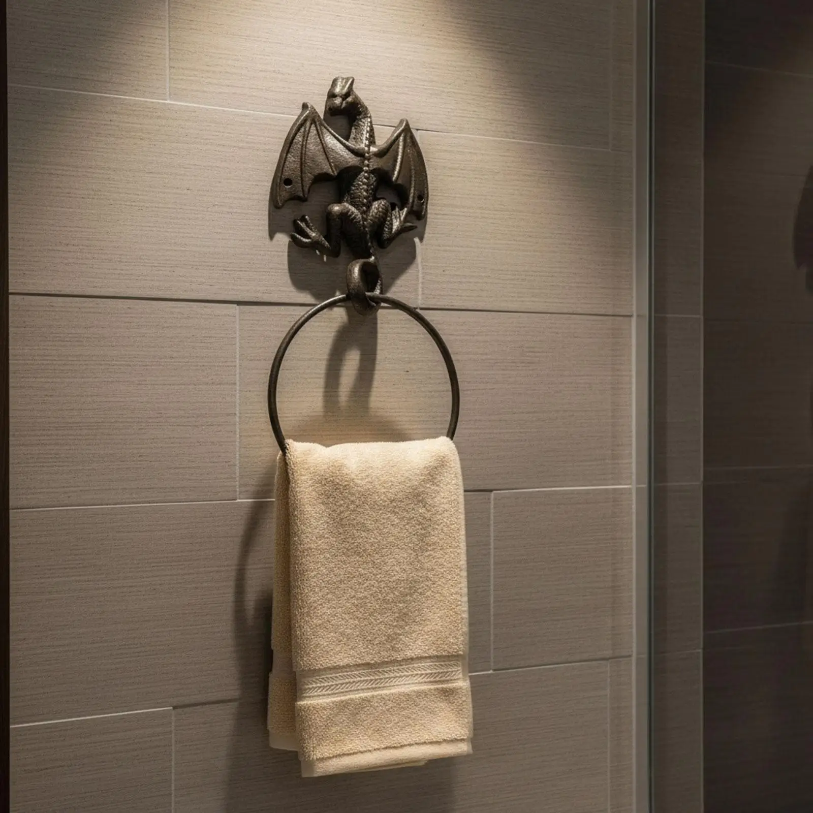 

Industrial Towel Ring, Simple Installation, Stylish Towel Rack Ring, Towel Hook for Home Decor