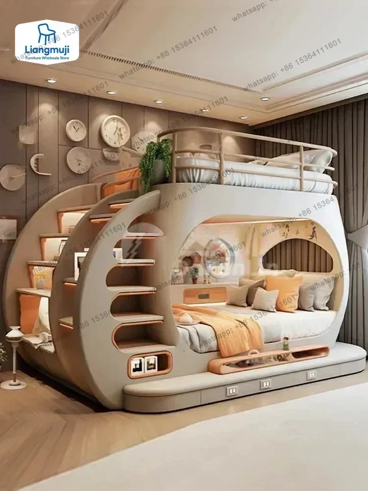 9Teenagers Whole House Custom Furniture Tree House Under The Bed Bunk Bed High and Low Personality Bed with Light Effect Camas
