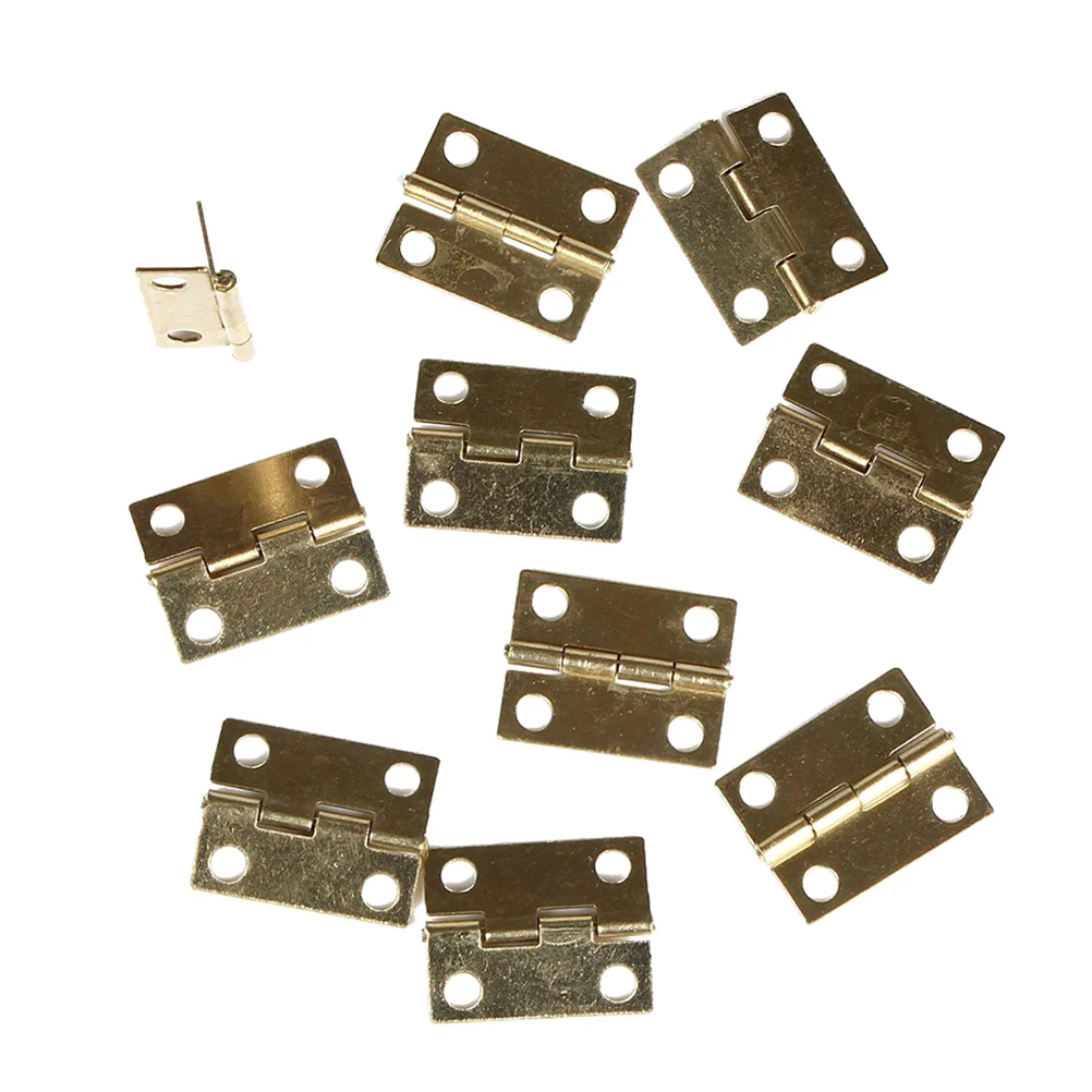 

30pcs Golden Cabinet Drawer Hinge Hinges Steel 18X15Mm For Jewelry Box Repair Making Storage Boxes Craft Projects