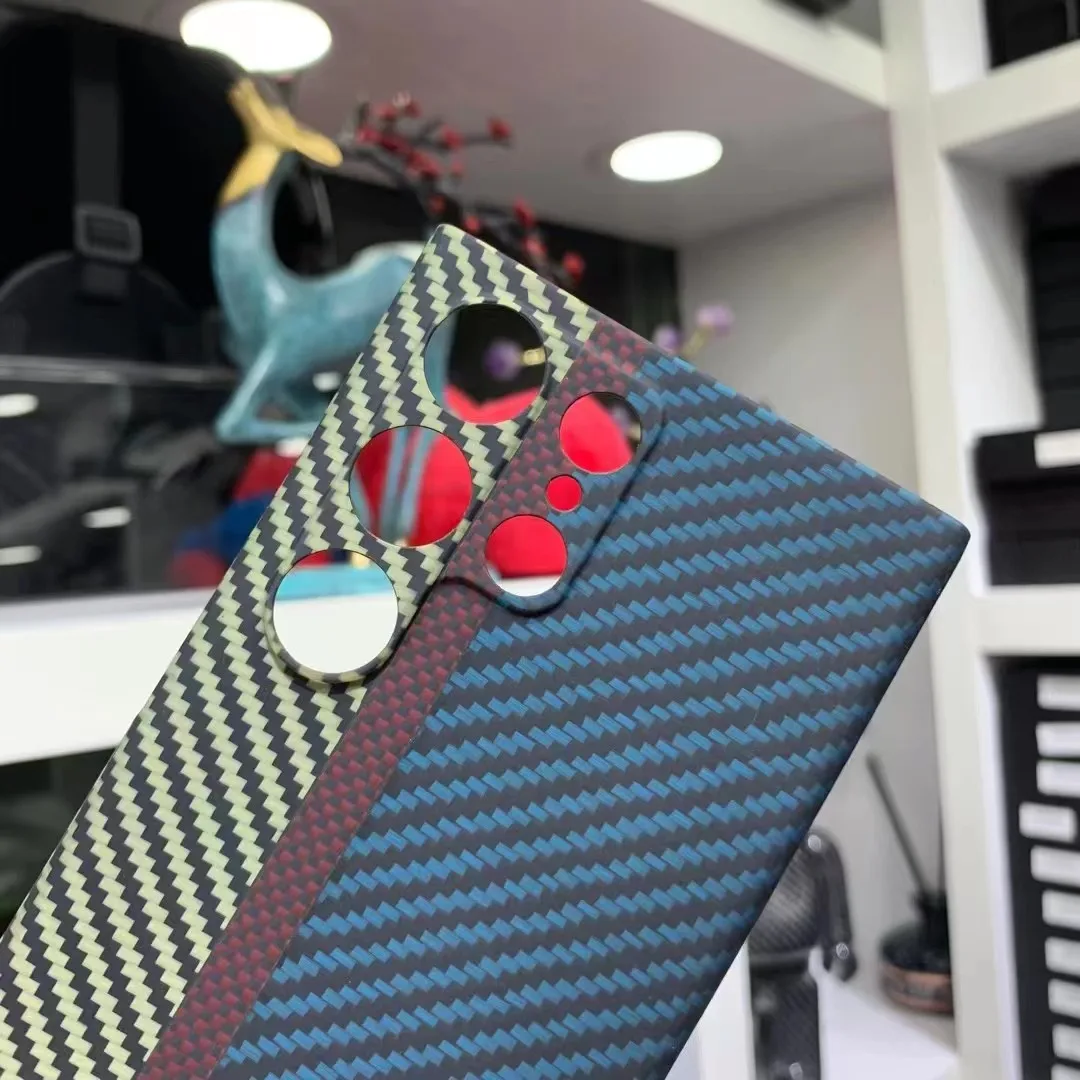 Real Carbon Für Samsung Galaxy S23 Ultra Fall Carbon faser Ultra-dünne Aramid fiber Anti-herbst Galaxy S23 plus Drei-farbe Abdeckung