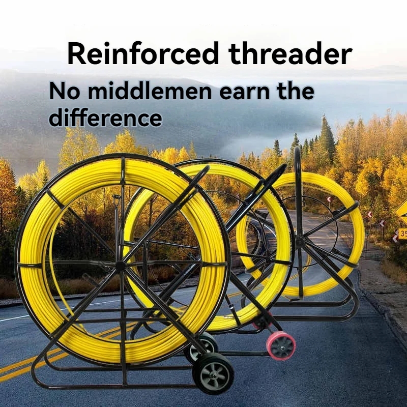 5/6/8mm 100m Electrician Wire Threading Machine Fiberglass Wire Cable Running Rod Fish Tape Rodder Cable Unclogger Leader