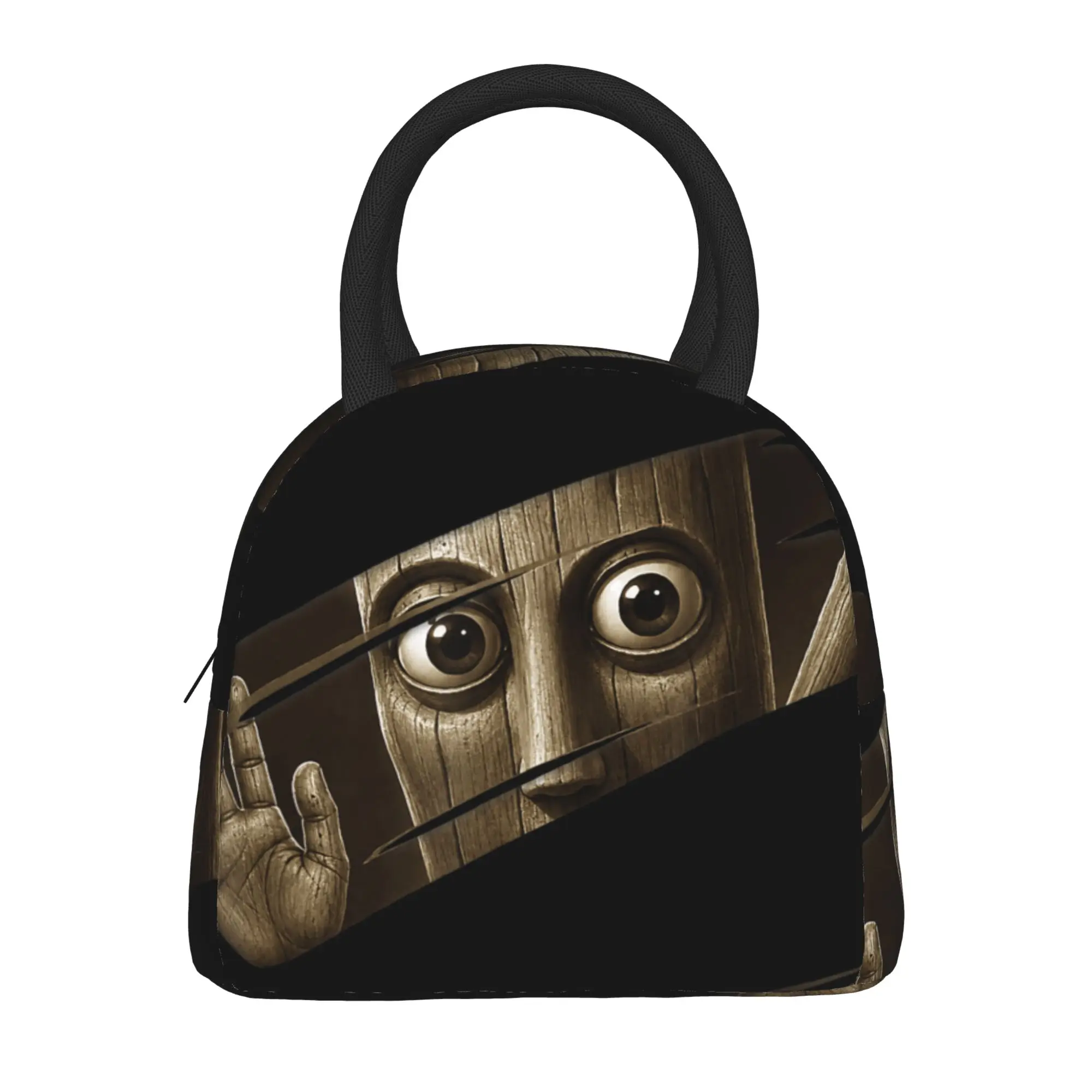 Tung Tung Sahur Peeking Through Funny Brainrot Meme Lunch Bag Outdoor Picnic Lunch Box For Men Casual Design Thermal Lunch Bags