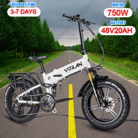 VITILAN I7 Pro 2.0 Folding Electric Bicycle 750W Motor 48V20Ah Lithium Battery Electric Bike Hydraulic Disc Brake City E-Bike