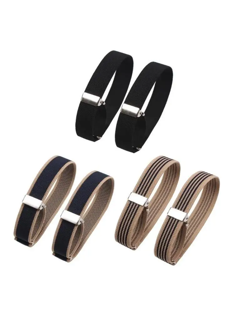 39BD 2 Pcs Multi Color Elastic Anti-slip Shirt Sleeve Holders Long Sleeve Adjustable