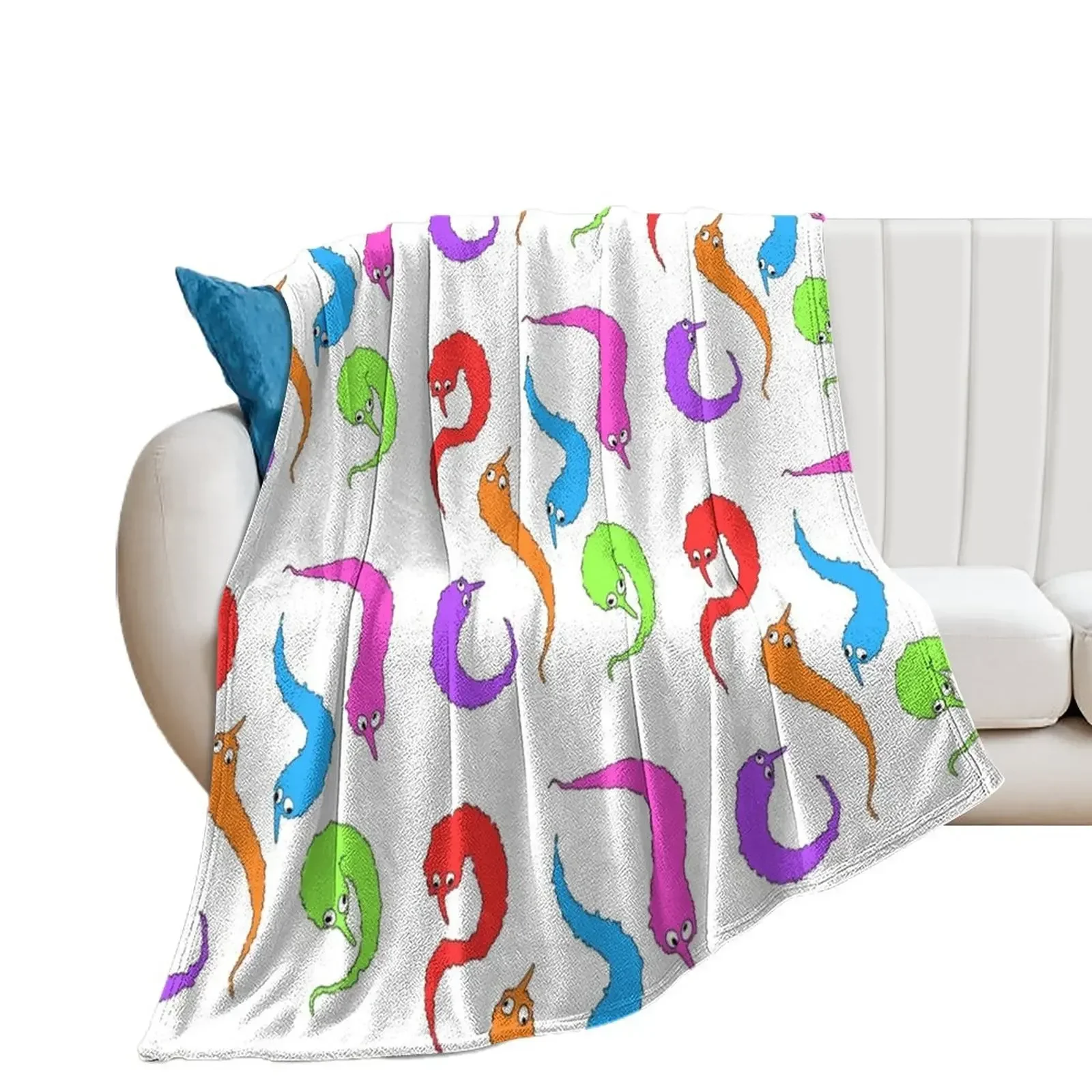 worm on a string party Throw Blanket halloween Thins For Decorative Sofa Polar Blankets