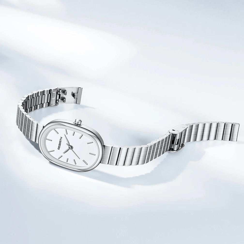 REBIRTH Waterproof Women's Watch Original Korean Casual Style Stainless Steel Strap Small Watch