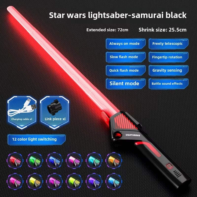 

Gravity sensing acousto-optic telescopic two in one laser sword