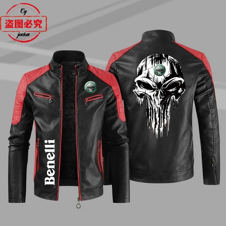 

Benali motorcycle logo spring and autumn wallet pu leather jacket windproof autumn and winter men's jacket Benali car jersey