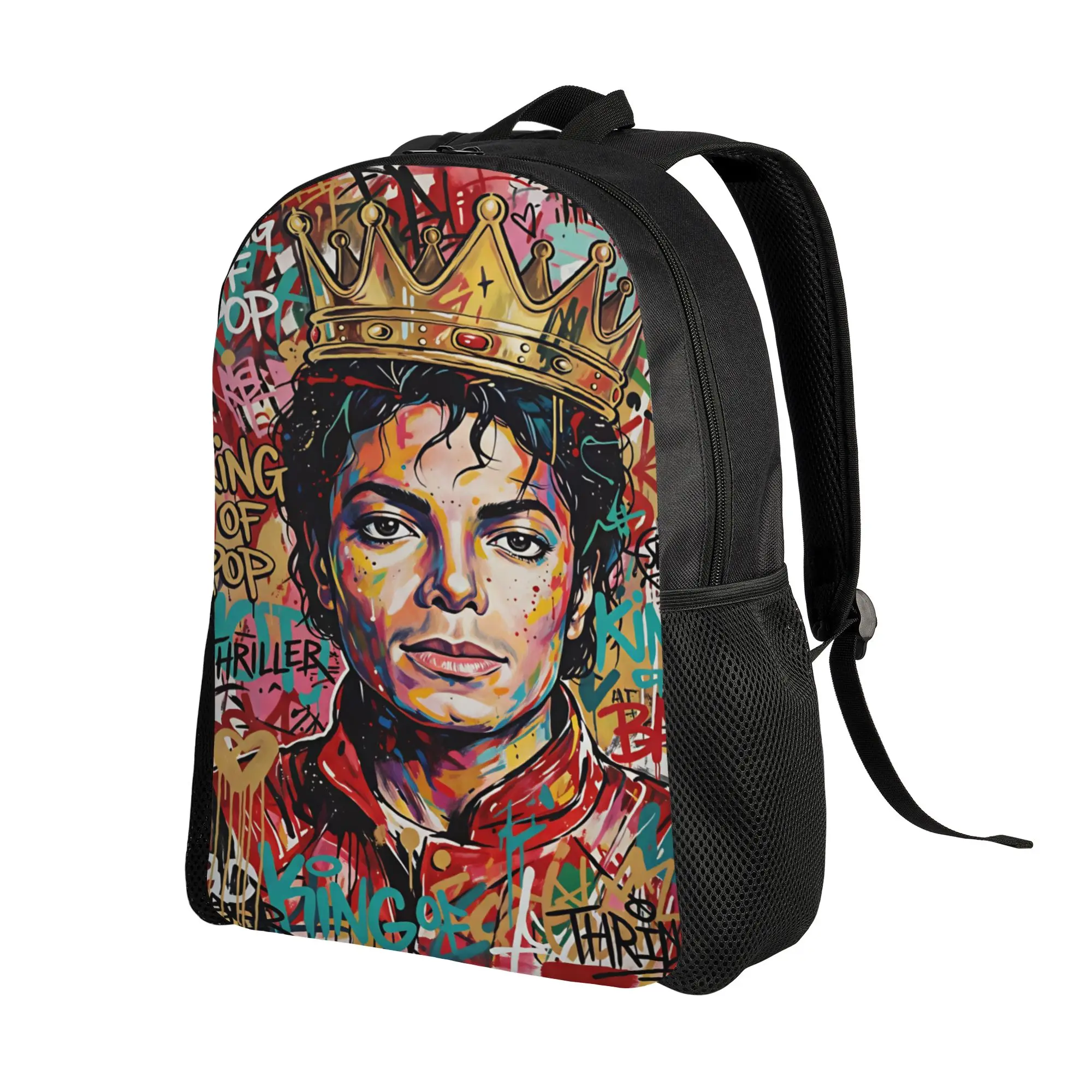 Michael Jackson Backpack  Unisex Polyester Outdoor Backpacks Big Fun High School Bags Rucksack