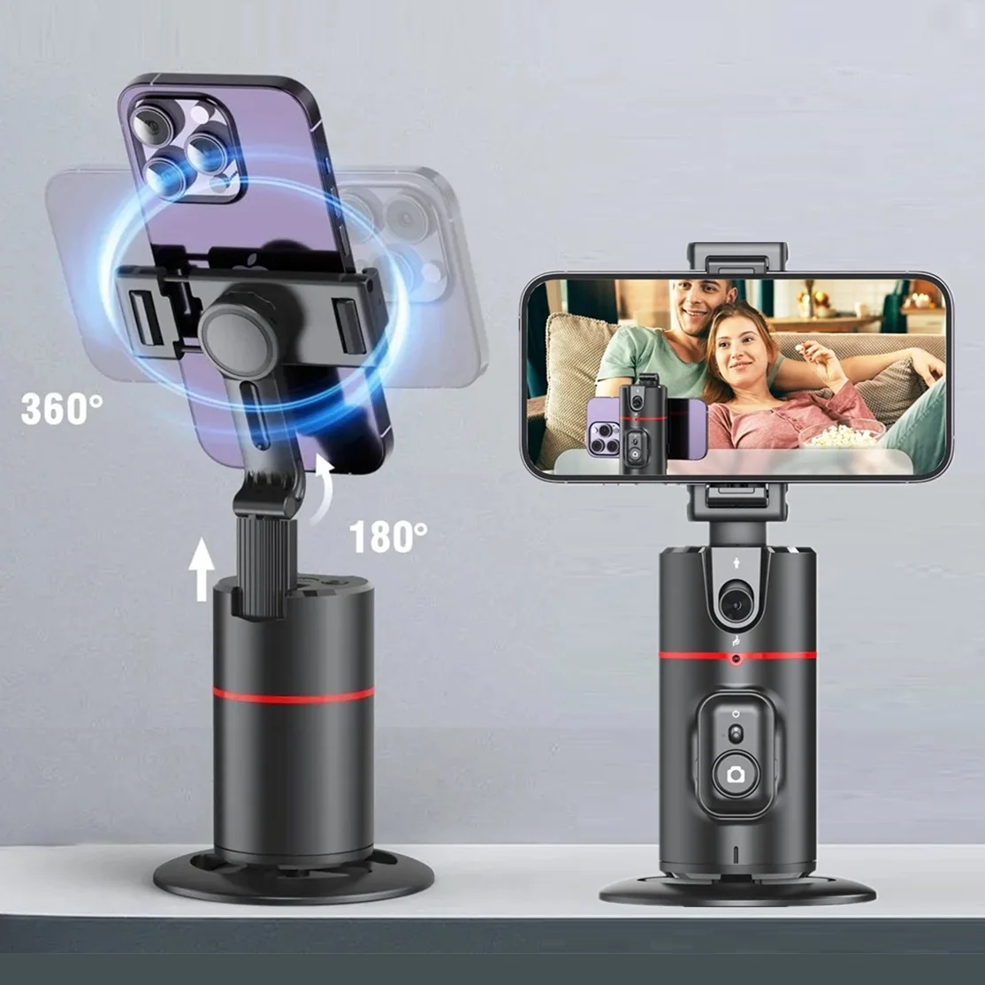 Portable 360° Rotation Gimbal Stabilizer Desktop AI Automatic Face Tracking Gimbal With Remote Shutter For Mobile Smartphone