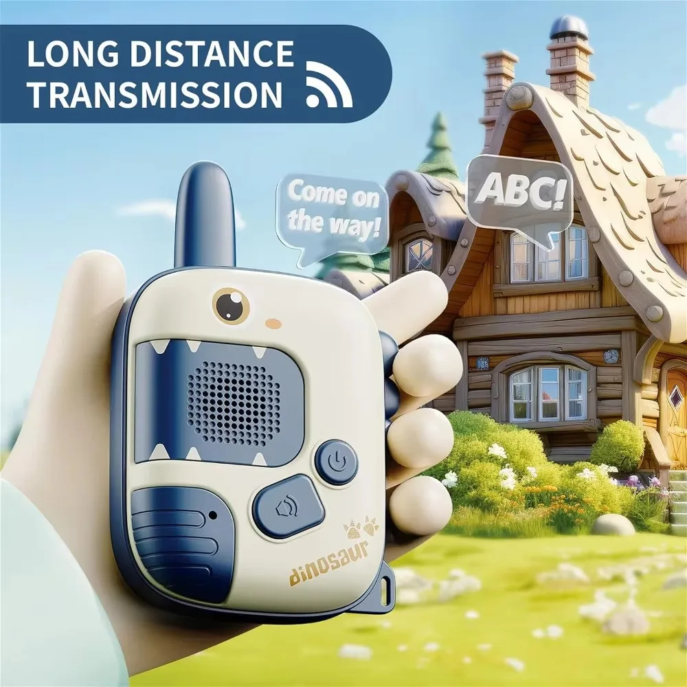 New Cartoon Walkie Talkies Toys Wireless with Wearable Lanyard Transmission Pager Conversation Toys for Kids