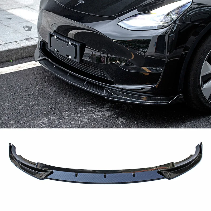 Paraurti anteriore per Tesla Model Y 2021-2023 paraurti anteriore in fibra di carbonio ABS colore nero lucido