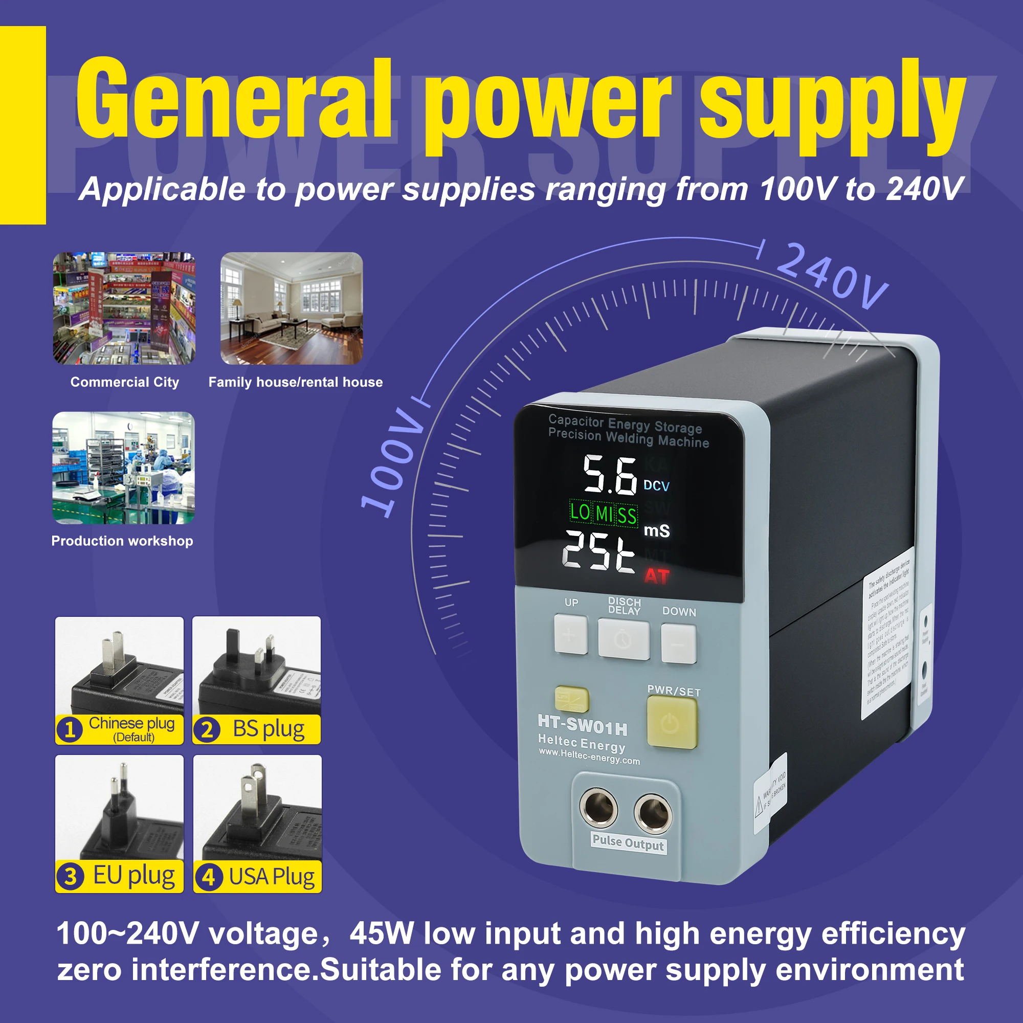 Heltec HT-SW01H 21KW Peak 3500A Peak Spot Welder Portable Battery Welding Machine for 18650 Lithium Battery Packs