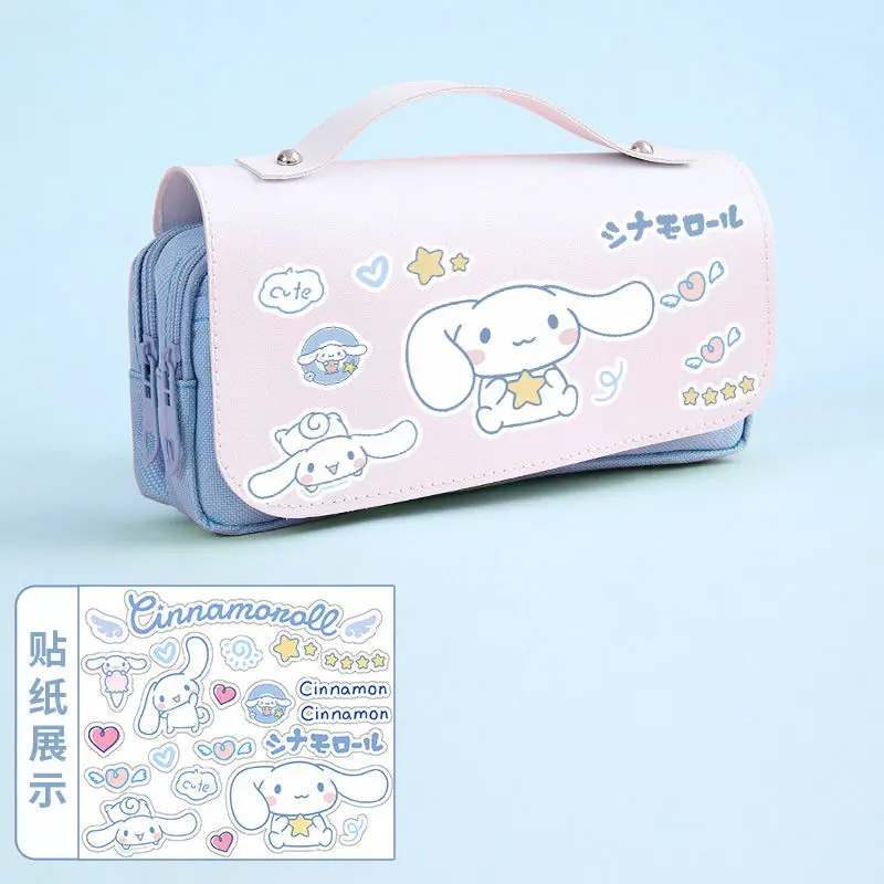 Sanrio Hello Kitty Kuromi My Melody Cinnamoroll Pencil Cases Bags Stationery Box Large Capacity Student Cute Pencil Box