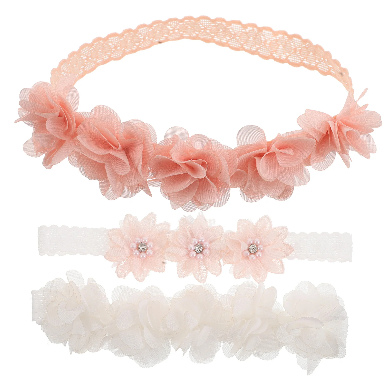 

3pcs Kids Hairband: Soft Elastic Baby Headbands For Toddlers Newborns Floral Flower Design Girls' Headbands For