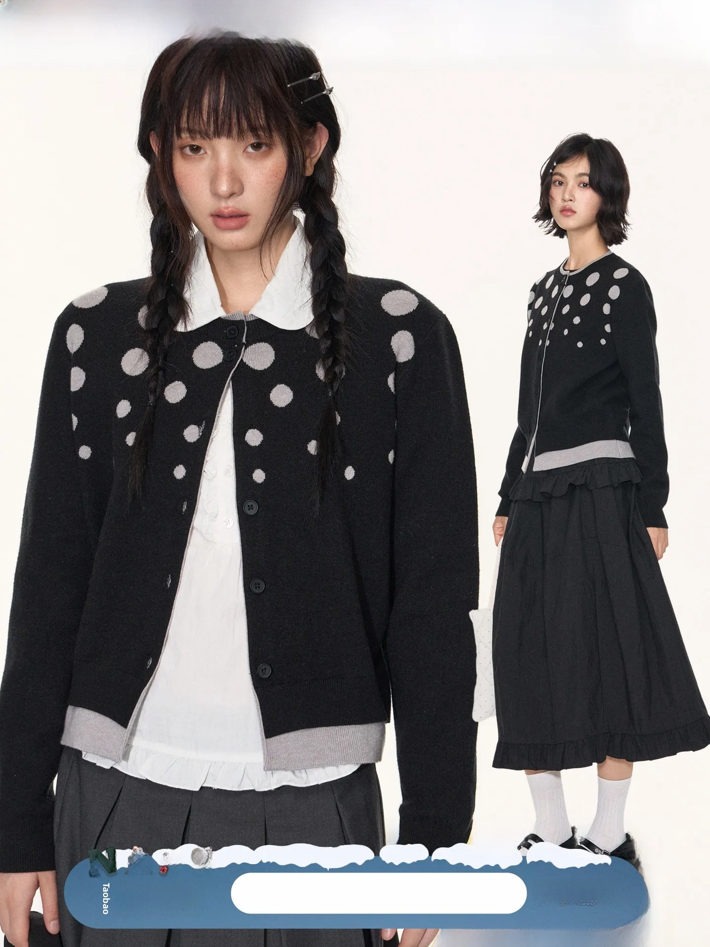 

Оригинальный вязаный кардиган в горошек, женский круглый топ Ne Long Sve, мягкий, удобный, повседневный, осеннее, новое поступление