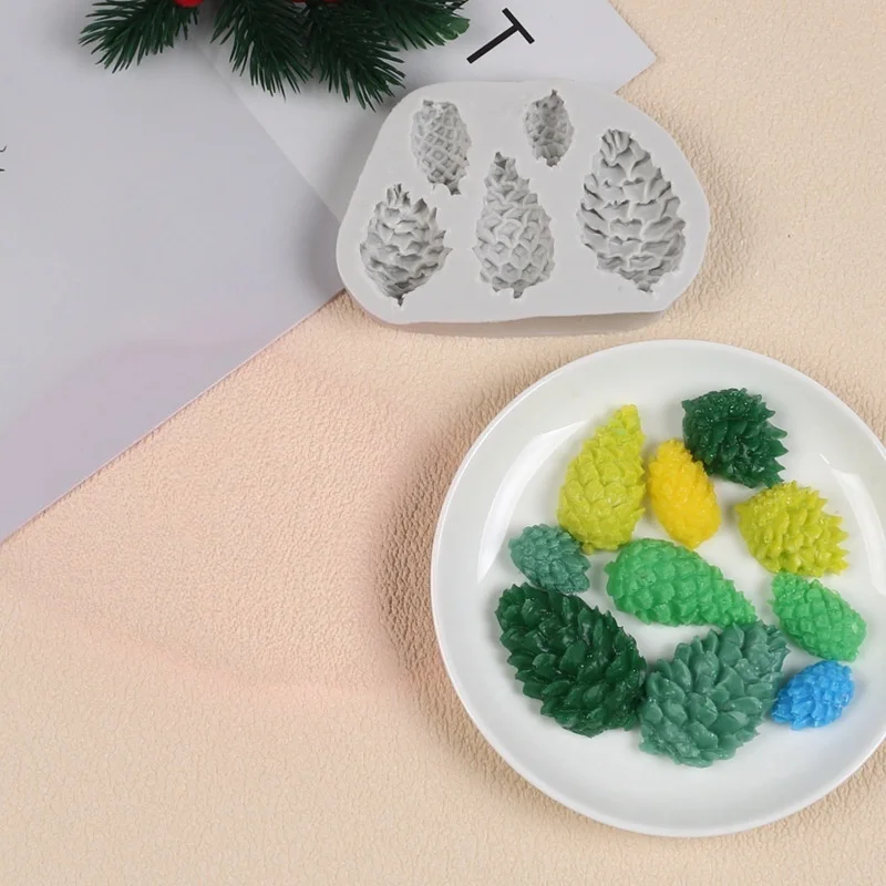 Christmas 3D Pinecone Silicone Mold DIY Dried Paste Forest Pine Cone Mold Fondant Cake Decorating Baking Decoration Tool Gift