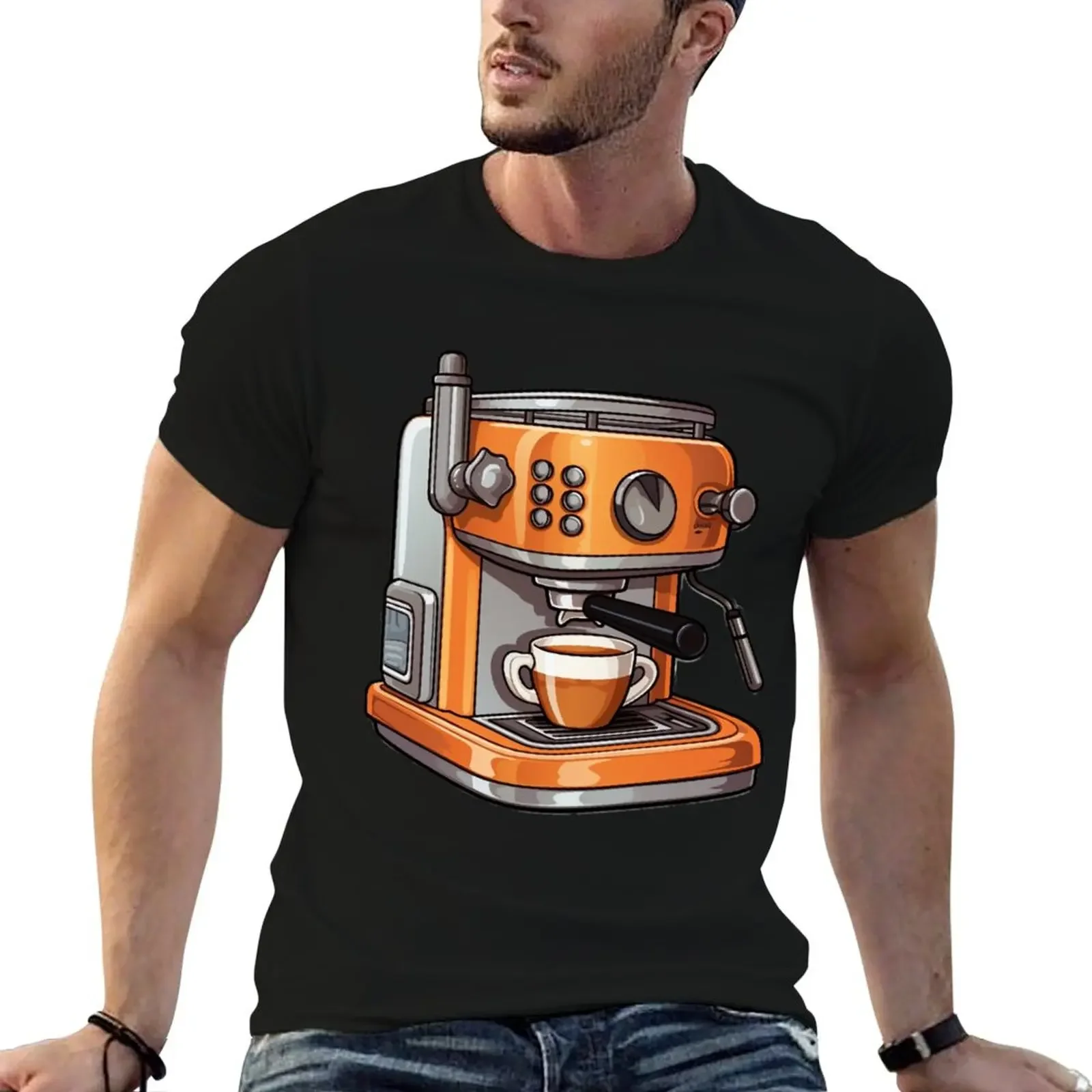 espresso machine T-Shirt for a boy quick drying man clothes funny t shirts for men