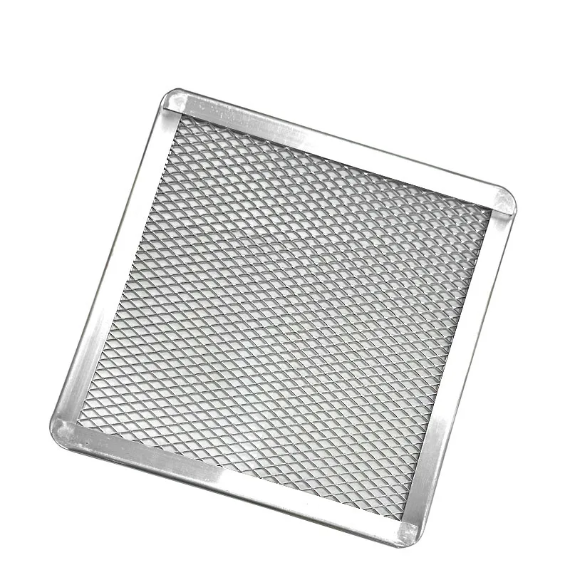 Rectangular Pizza Screen Square Seamless Aluminum Baking Tray Baking Net Non-stick Bakeware Oven Safe DIY Pizza Tools Pizza Pan