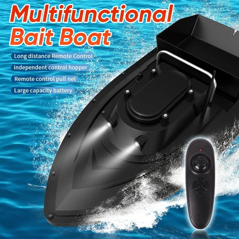 Remote Control Fishing Bait Boat, Large Battery, Strong Power, Dual Motor, One-Key Pull Net, Outdoor Toys, RC