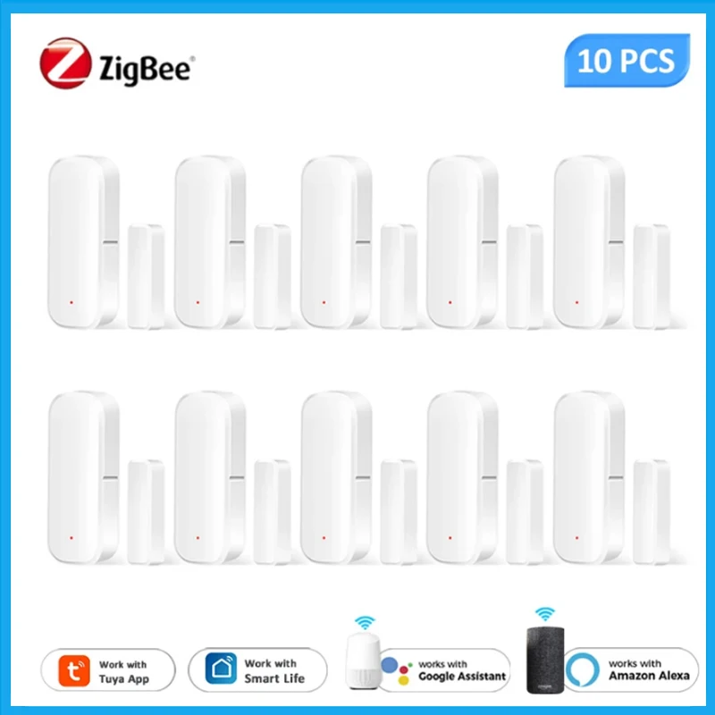 

Tuya Smart ZigBee Door Window Sensor Smart Home Wireless Door Open Close Detectors APP Remote Alarm Work With Alexa Google Home