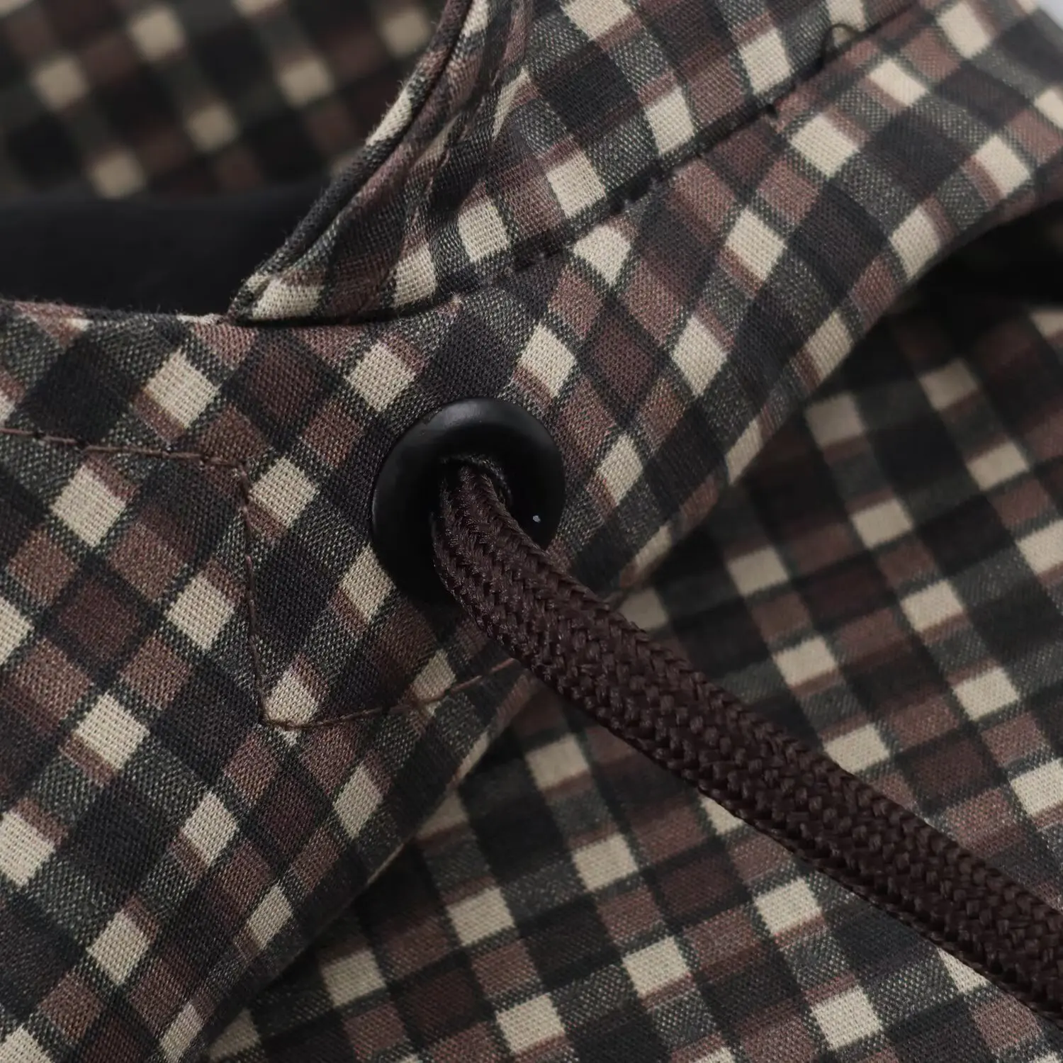 KONDALA Damen Freizeit-Kapuzenjacke im Karomuster, Vintage Pendlerjacke mit Reißverschluss und Taillenbund, Herbst 2026, Trendige, elegante, lockere Streetwear-Jacke – Detail 6