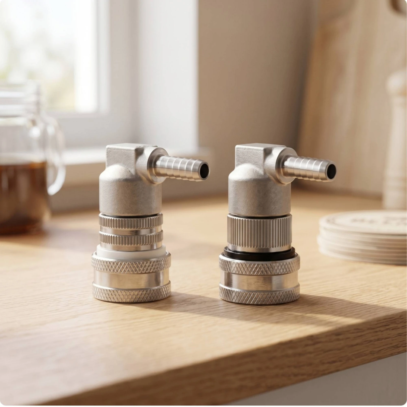 Ball Lock Disconnect with Elbow Knurled Ball Lock Keg Fitting Corny Keg Quick Disconnect Long-Lasting Compact for Homebrewers