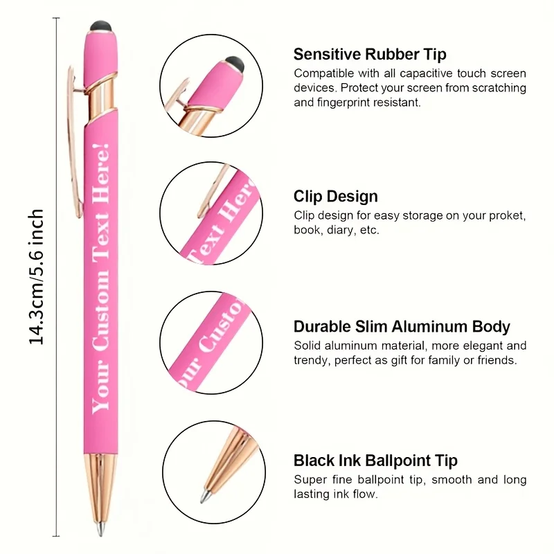 Customize 100 Luxurious Ballpoint Pens with Personalized Soft Touch, Mother's Day or Other Special Occasions