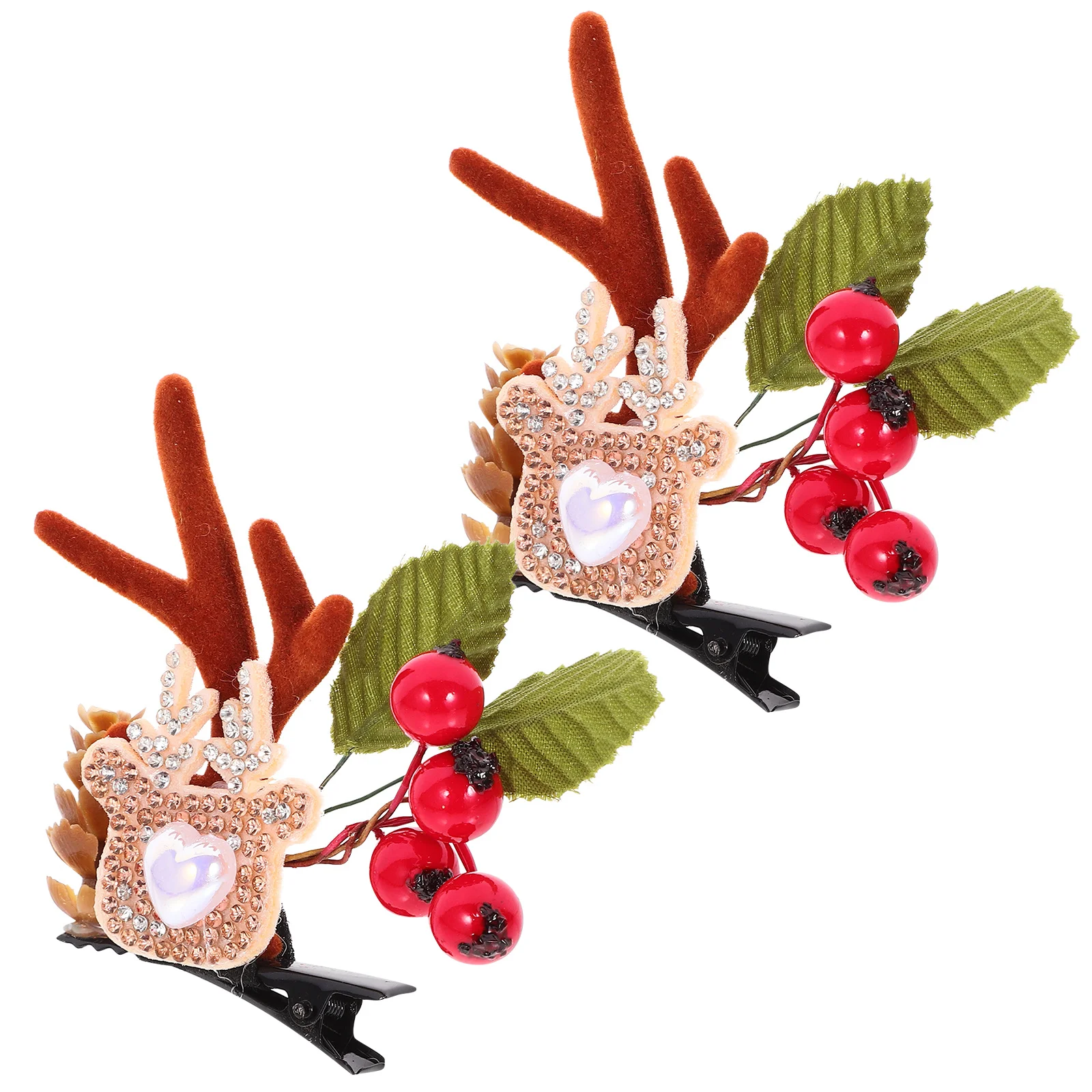 

2Pcs Xmas Antler Hair Clips Small Christmas Hairpins Cute Hair Accessories Girls Women Christmas Party Cute Hairpin