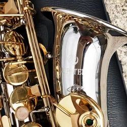 Sax 1100SG Alto Saxophone Eb-flat Nickel Silver Plated Body Gold Key Brass musical instrument 1100SG Alto Sax with Case