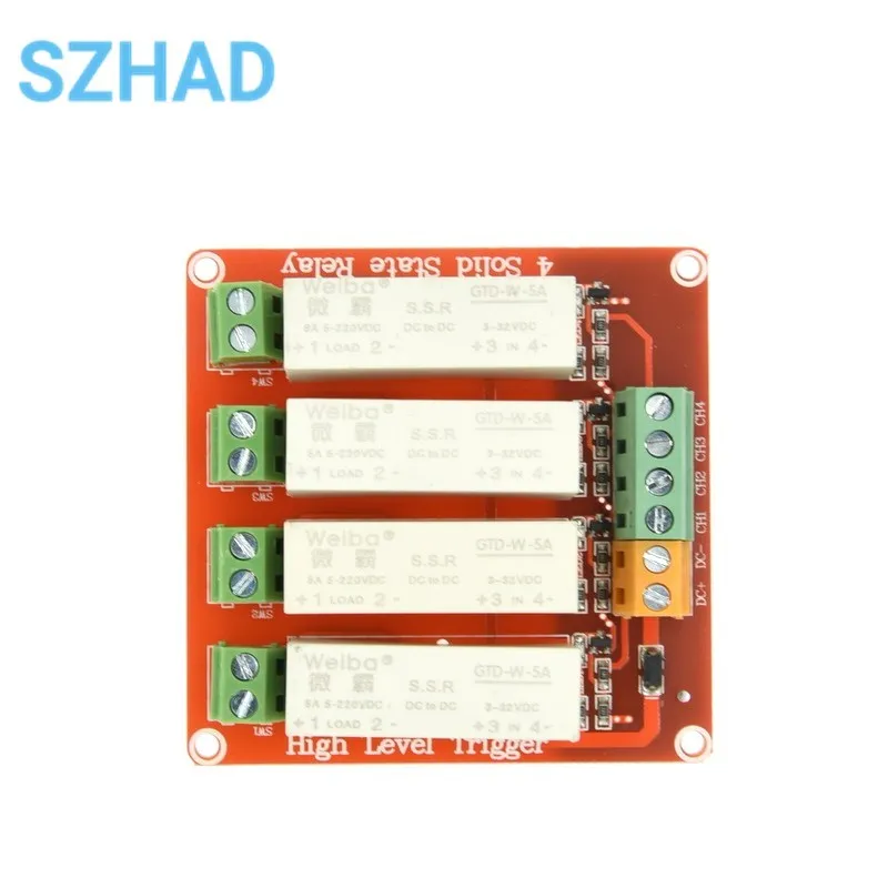 1 2 4 8-Channel High Level Trigger DC Control DC Solid-State Relay Module Electric Relay Solid State 5A Relay Board for Arduino