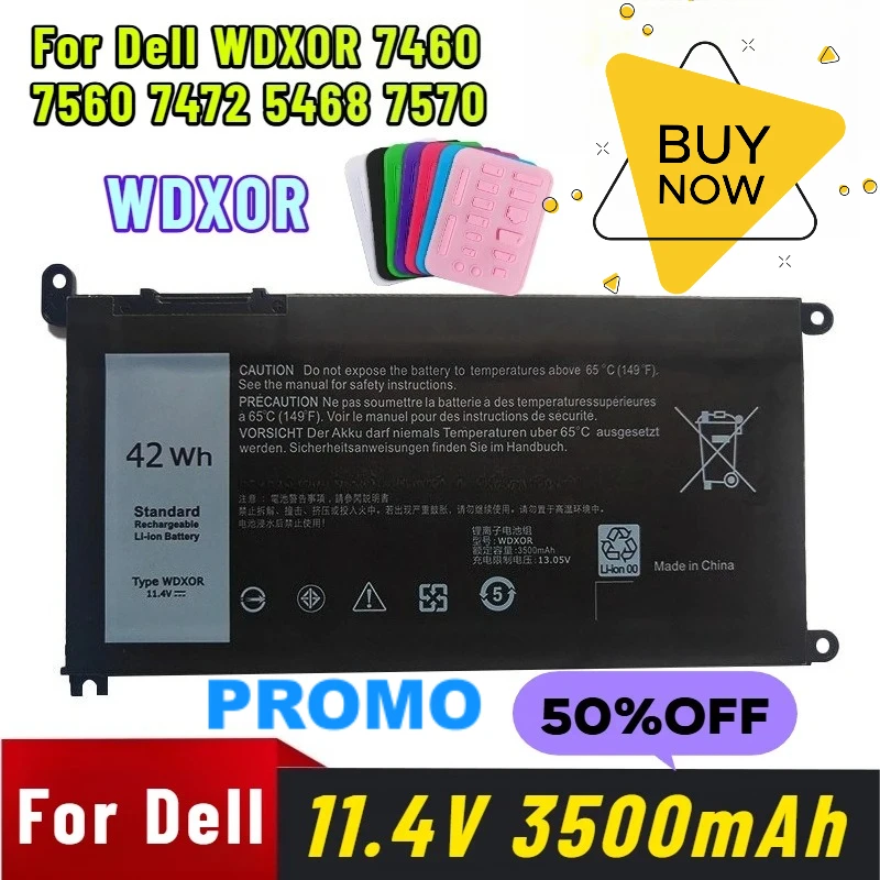

11.4V 3500mAh for Dell WDXOR 7460 7560 7472 5468 7570 Laptop Battery