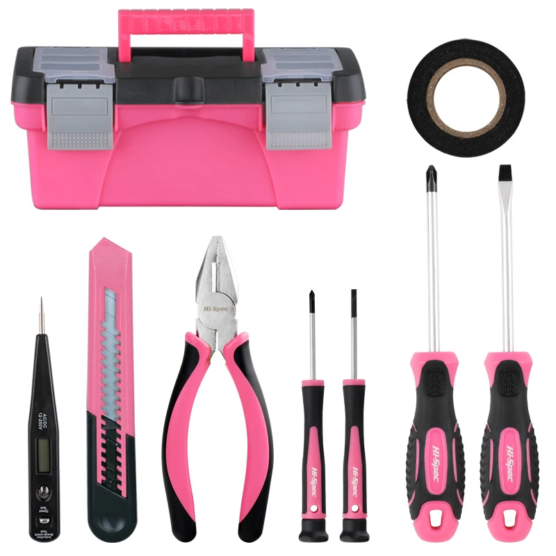 Household Tool Set Multifunctional Full Set Pink Gift Toolbox High Carbon Steel Material Hardware Tools Daquan Daily Toolbox
