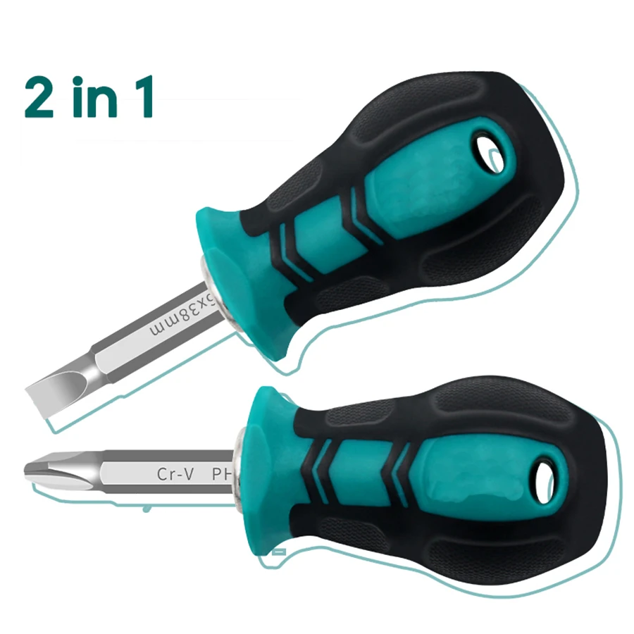 Mini Screwdriver Practical Slotted for Cross Stubby Screwdriver Magnetic Telescopic Screwdriver Bit Hand Tool for Repair