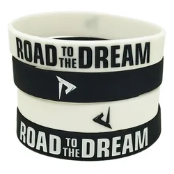 1PC Road to the Dream Rubber Silicone Bracelets&Bangles Ink Filled Logo Letter Women Men Bracelet Rubber Wrstband Gifts SH307