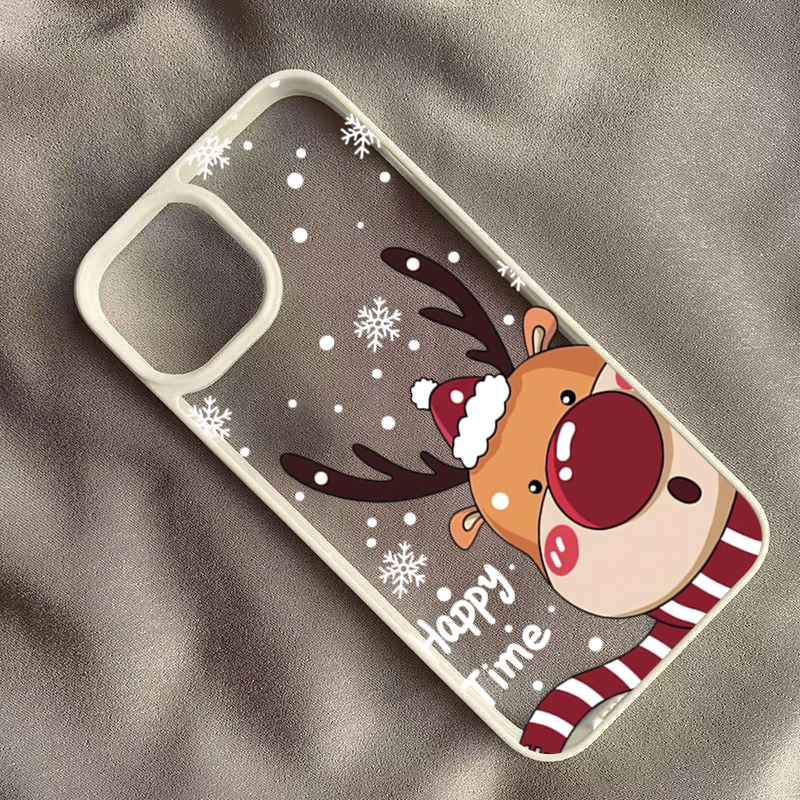 Phone Case For Samsung Galaxy S25 S24 S23 S22 Ultra S24 FE A06 A16 A54 A35 A15 A55 A52 A34 5G Christmas Reindeer Pattern Cover