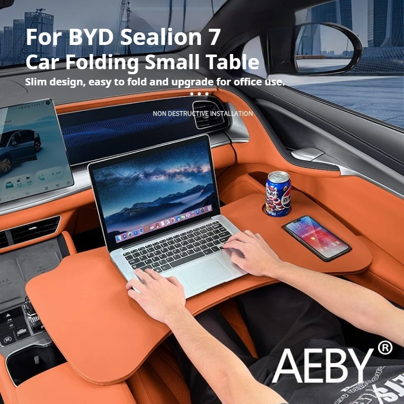 AEBY For BYD Sealion 7 2024 Foldable Car Desk Backseat Dining Tray & Laptop Stand for Kids Adults, Auto Snack Table Travel