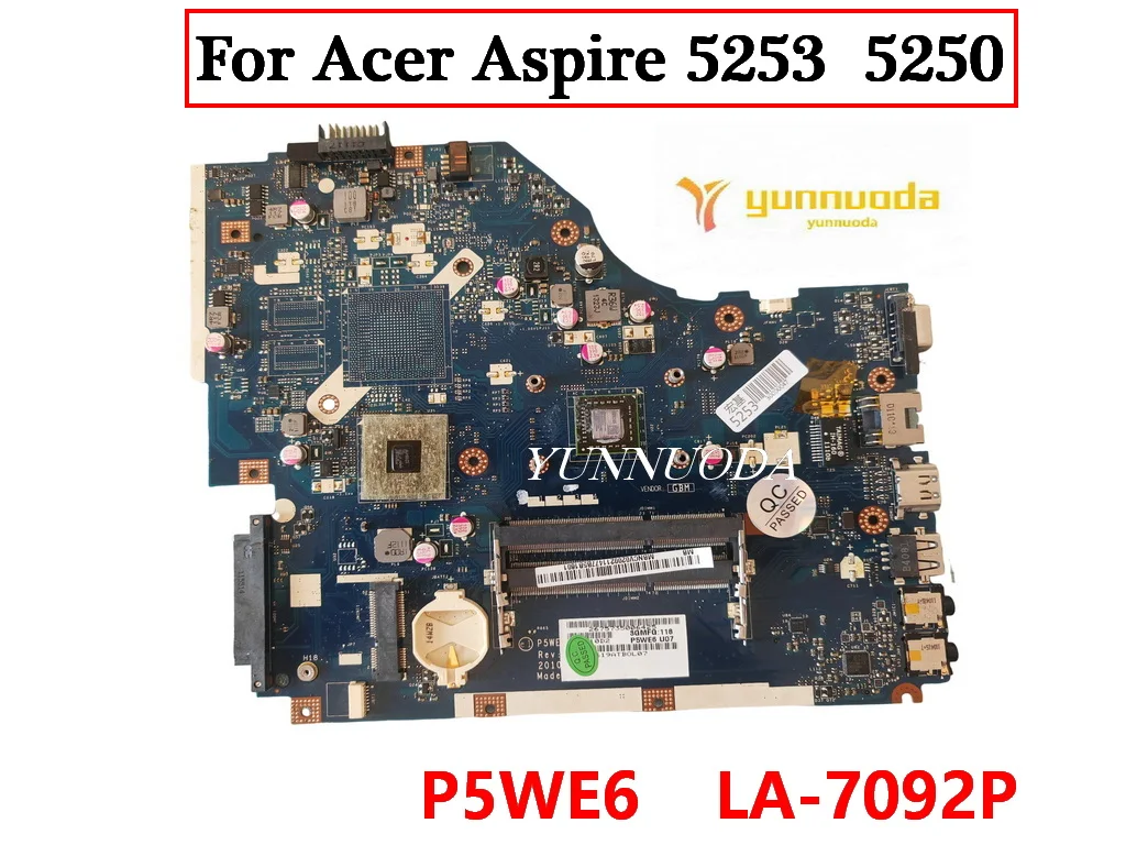 

Материнская плата для ноутбука Acer Aspire 5253 5250 MBRJY02006, MBRJY02001 MBNCV02002 MB. NCV06.002 100% протестированный