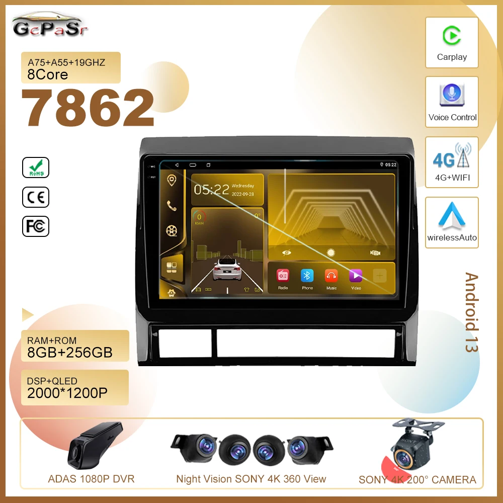 

Android 13 For Toyota Tacoma 2 N200 Hilux 2005 - 2015 Car Dvd Radio Stereo Multimedia Player GPS Navigation High-performance