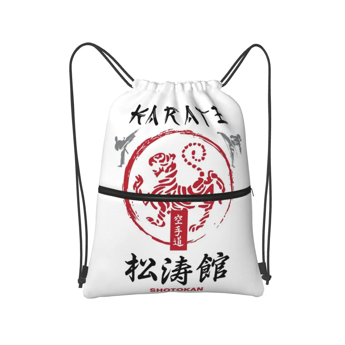Shotokan Karate Symbol And Kanji White Text Backpacks Fashion Drawstring Bags Shoes Bag Book Bags for Travel Students
