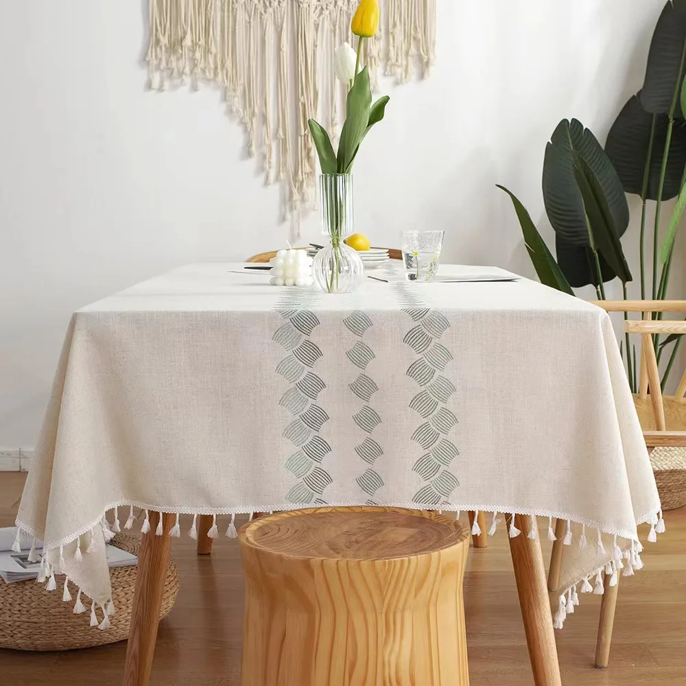 Table Cloth Rectangle Table Washable Wrinkle Free Waterproof Table Cover Simple Texture, table protector