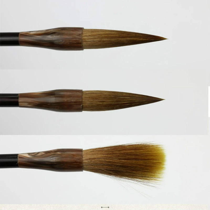 Set di pennelli per capelli di donnola Capelli di lupo Pennello per calligrafia cinese Pennello per scrittura con script regolari Pennello per pittura cinese Tinta China