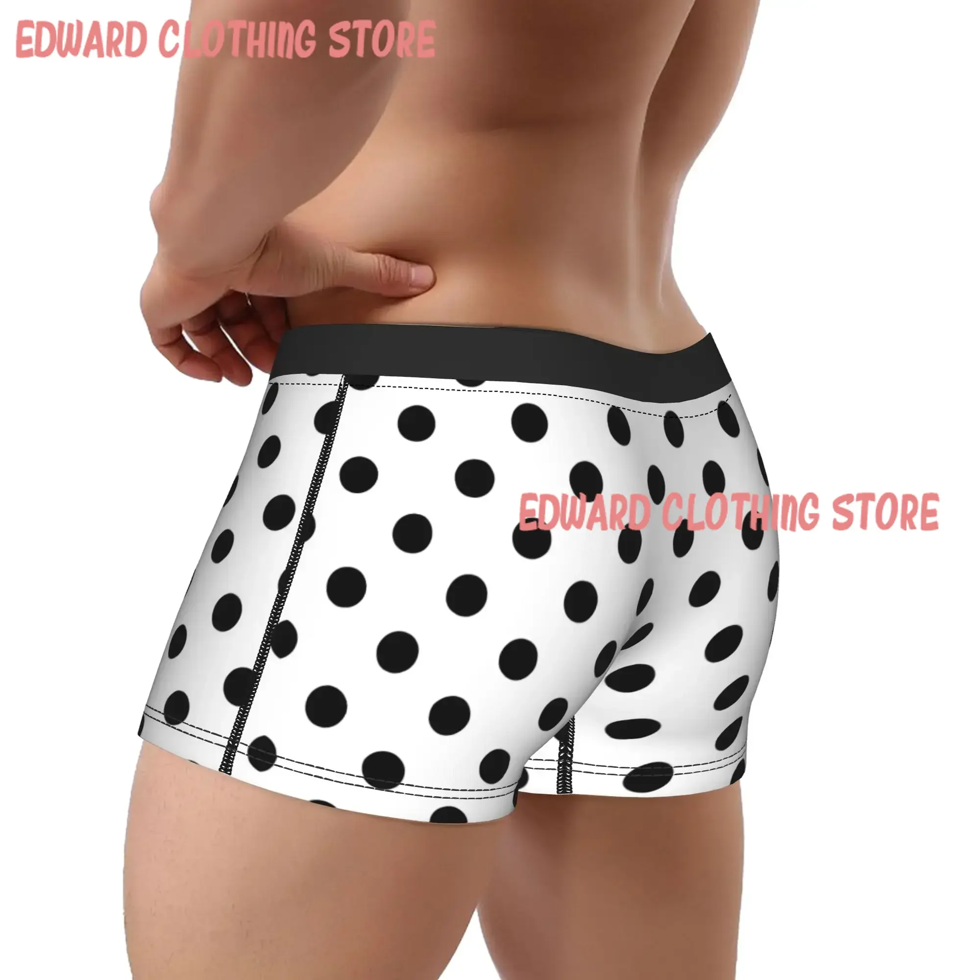 Black Spots Pattern Print Underwear  Men Panties Custom Funny Boxer Shorts Quality Boxer Brief Large Size