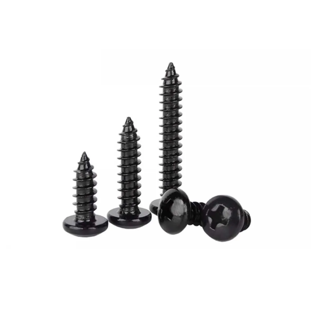 Black 304 Stainless Steel Cross Large Flat Head Self-tapping Wood Screw Round Head Large Umbrella Head Mushroom
