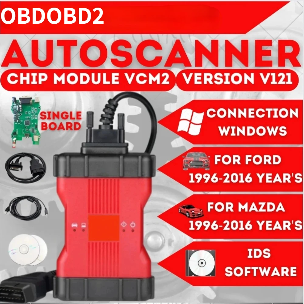 NEW VCM2 IDS V121 Chip Diagnostic Instrument for FORD for M-azda Car OEM Diagnostic Tool for Support Multiple Languages 2-in-1